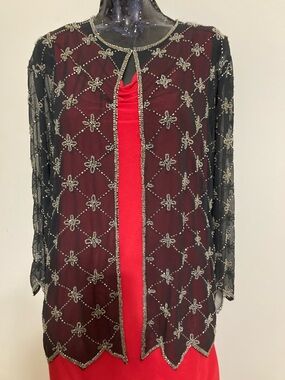 Beaded Black  Overlay Jacket
Item# TSew1